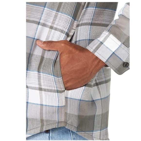 NWT Wrangler Authentics Men's Long Sleeve Quilted Jacket Size L Gray $100 8C015 - Picture 2 of 5